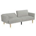 Multi Functional Futon Sofa Bed :Tapered Wood Legs Ideal For Small Living Rooms Multi Color Fabric Options Easily Converts To Single Bed,Grey Grey Velvet Wood Primary Living Space Medium Soft Mid Century Modern Square Arms Memory Foam Snowflake Velvet