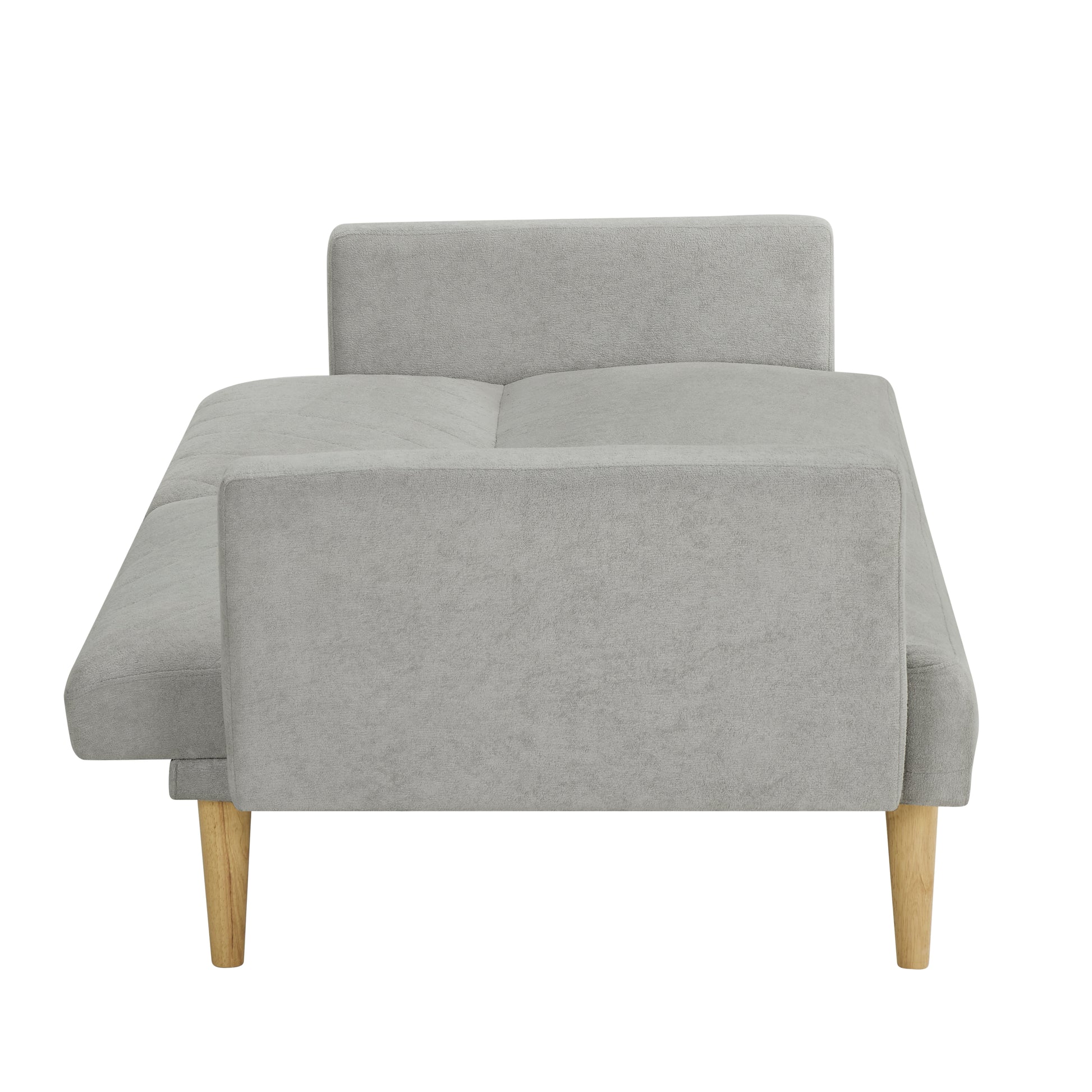 Multi Functional Futon Sofa Bed :Tapered Wood Legs Ideal For Small Living Rooms Multi Color Fabric Options Easily Converts To Single Bed,Grey Grey Velvet Wood Primary Living Space Medium Soft Mid Century Modern Square Arms Memory Foam Snowflake Velvet