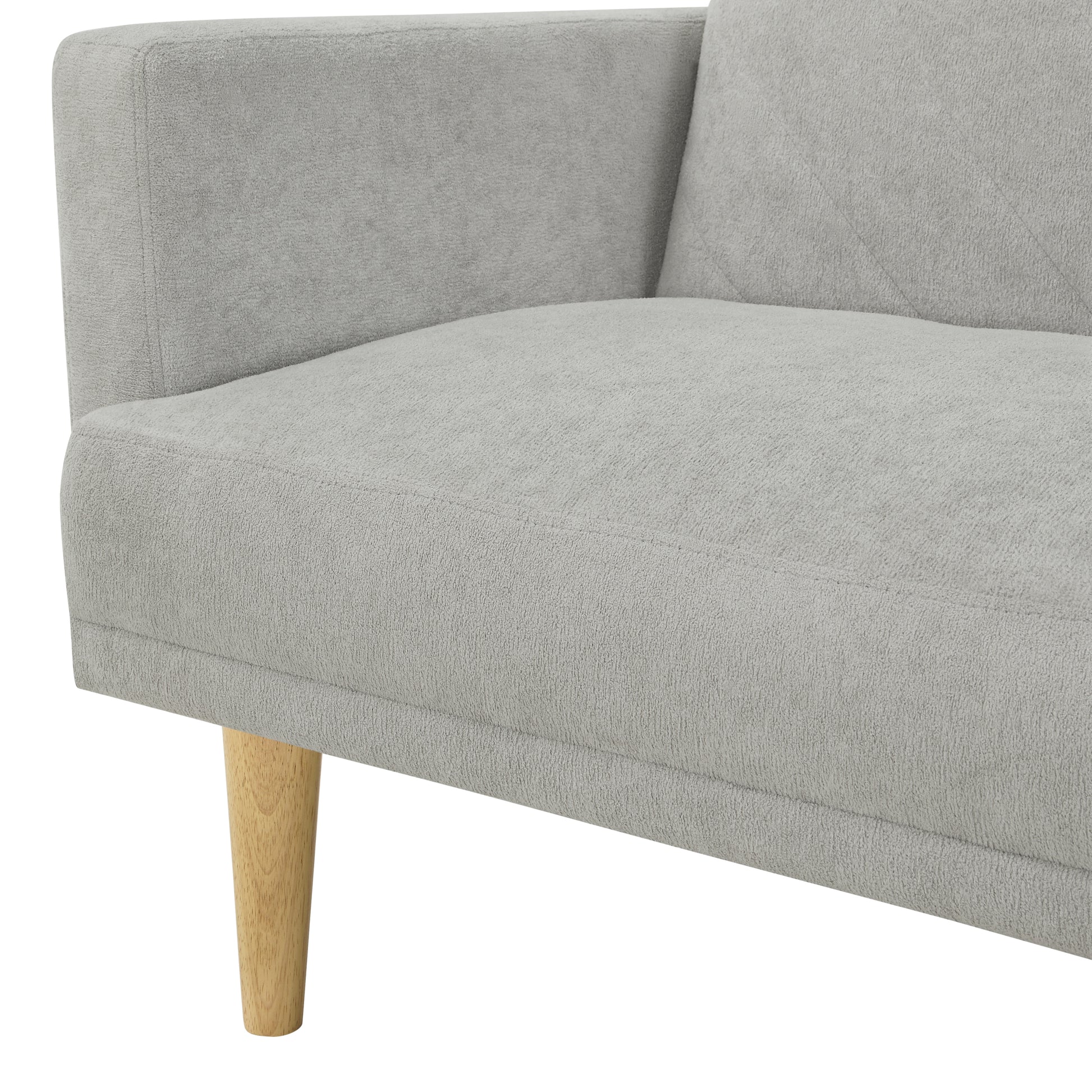 Multi Functional Futon Sofa Bed :Tapered Wood Legs Ideal For Small Living Rooms Multi Color Fabric Options Easily Converts To Single Bed,Grey Grey Velvet Wood Primary Living Space Medium Soft Mid Century Modern Square Arms Memory Foam Snowflake Velvet