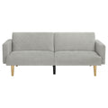 Multi Functional Futon Sofa Bed :Tapered Wood Legs Ideal For Small Living Rooms Multi Color Fabric Options Easily Converts To Single Bed,Grey Grey Velvet Wood Primary Living Space Medium Soft Mid Century Modern Square Arms Memory Foam Snowflake Velvet