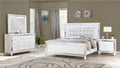 Sterling Full 4 Pc Led Bedroom Set Made With Wood In White Color Full White Wood 4 Piece Set Bedroom Bed Included,Dresser Included,Mirror Included,Nightstand Included Contemporary,Modern Wood