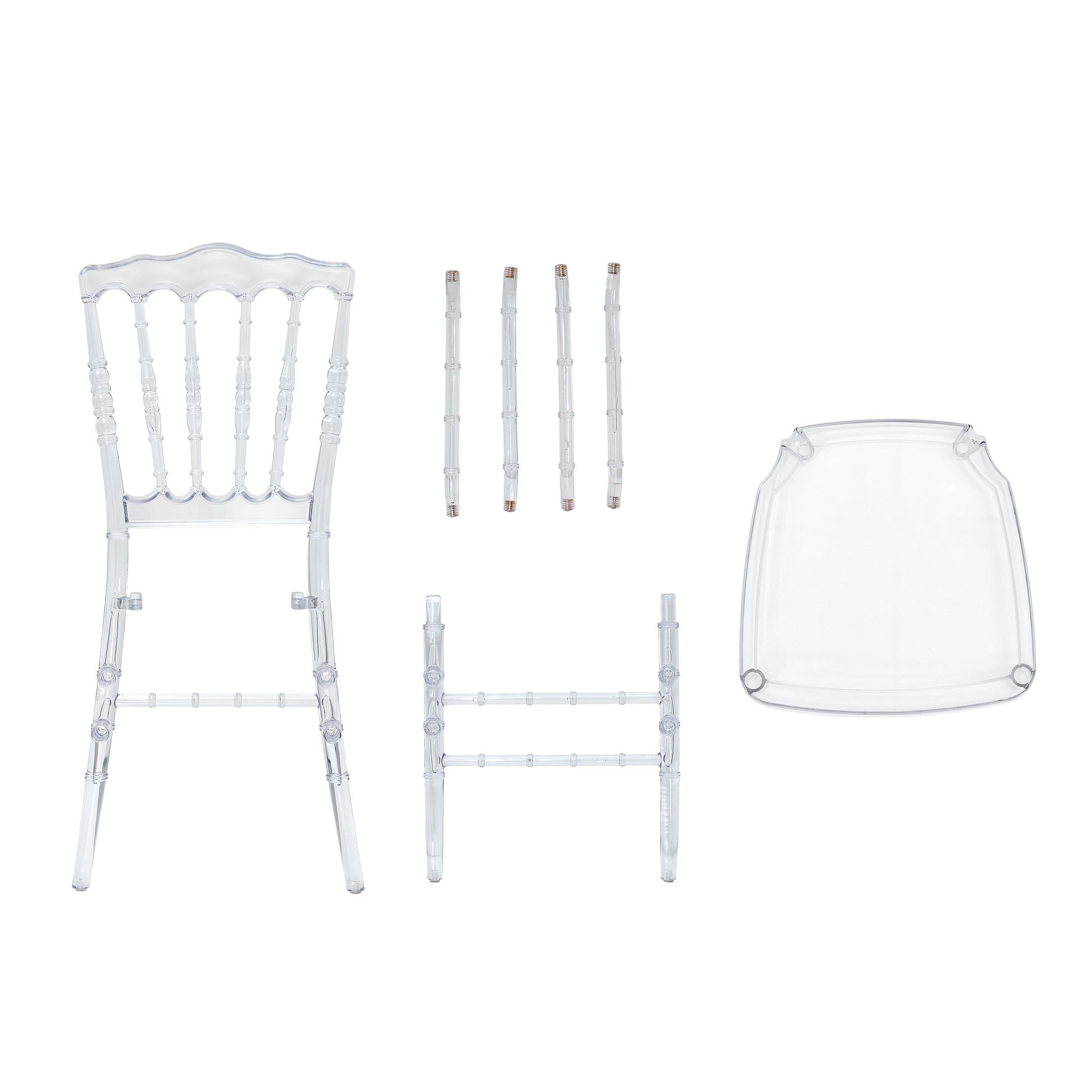 Simple And Beautiful Napoleon Transparent Bamboo Chair For Wedding Party Npl 4. Yellow Acrylic