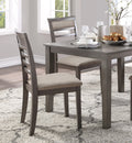 Beautiful Gray Finish 5Pc Dining Set Table And 4 Side Chairs Set Fabric Upholstery Wooden Furniture Kitchen Dining Set Wood Wood Gray Seats 4 Wood Dining Room 48 Inches Transitional 4 Leg Rectangular Dining Table With Chair Wood