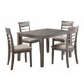 Beautiful Gray Finish 5Pc Dining Set Table And 4 Side Chairs Set Fabric Upholstery Wooden Furniture Kitchen Dining Set Wood Wood Gray Seats 4 Wood Dining Room 48 Inches Transitional 4 Leg Rectangular Dining Table With Chair Wood