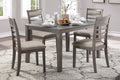 Beautiful Gray Finish 5Pc Dining Set Table And 4 Side Chairs Set Fabric Upholstery Wooden Furniture Kitchen Dining Set Wood Wood Gray Seats 4 Wood Dining Room 48 Inches Transitional 4 Leg Rectangular Dining Table With Chair Wood