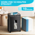 15 Sheet Cross Cut Paper Shredder,4.76 Gallons Heavy Duty Paper Cd Card Ultra Quitet Shredder For Home And Office Black Abs