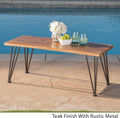 Zion Industrial Wood And Metal Coffee Table With Accent Table Teak Metal & Wood