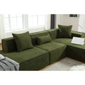Modular Combination Living Room Sofa Set, Modern Minimalist Sofa, Free Installation Sofa, L Shaped, Italian Minimalist Tofu Block Sofa, Right Hand Facing,Terrycloth Fabric,Green Green Polyester Primary Living Space Soft Modern Polyester 3 Seat
