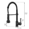 Led Commercial Kitchen Faucet With Pull Down Sprayer, Single Handle Single Lever Kitchen Sink Faucet Black Kitchen Contemporary Ceramic Brass
