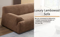 Wks9 Camel Sofa, Modern Simplicity, Durable Fabric, Solid Wood Frame, High Density Sponge Filler Camel Fabric 3 Seat