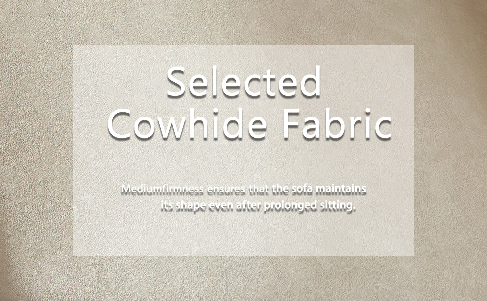 Wks5G Elegant Beige Leather Main Color, The Sofa Presents A Calm And Elegant Appearance Beige Leather 3 Seat