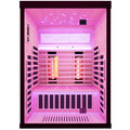 Luxury Double Sauna Room Black Natural Wood Paper Glass