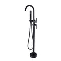 Single Handle Freestanding Tub Filler Floor Mount Bathtub Faucet With Handheld Shower Black Bathroom Joystick Claw Foot Tub Faucets Curved Two Black Pull Out Floor Mounted Cartridge Valve Single Hole Faucets Matte Black Antique,Classic 1 Hole Faucets