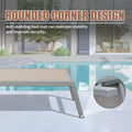 Patio Chaise Lounge Set Of 3, Aluminum Pool Lounge Chairs With Side Table, Outdoor Adjustable Recliner All Weather For Poolside, Beach, Yard, Balcony Khaki Khaki Aluminum