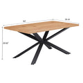63 Inch, Rectangle Dining Table Set For 4 6 People, Oak Wood Effect, Ideal For Kitchen, Dining, Living, Meeting, Banquet Oak Dining Room Modern Rectangular Kitchen & Dining Tables Mdf Steel
