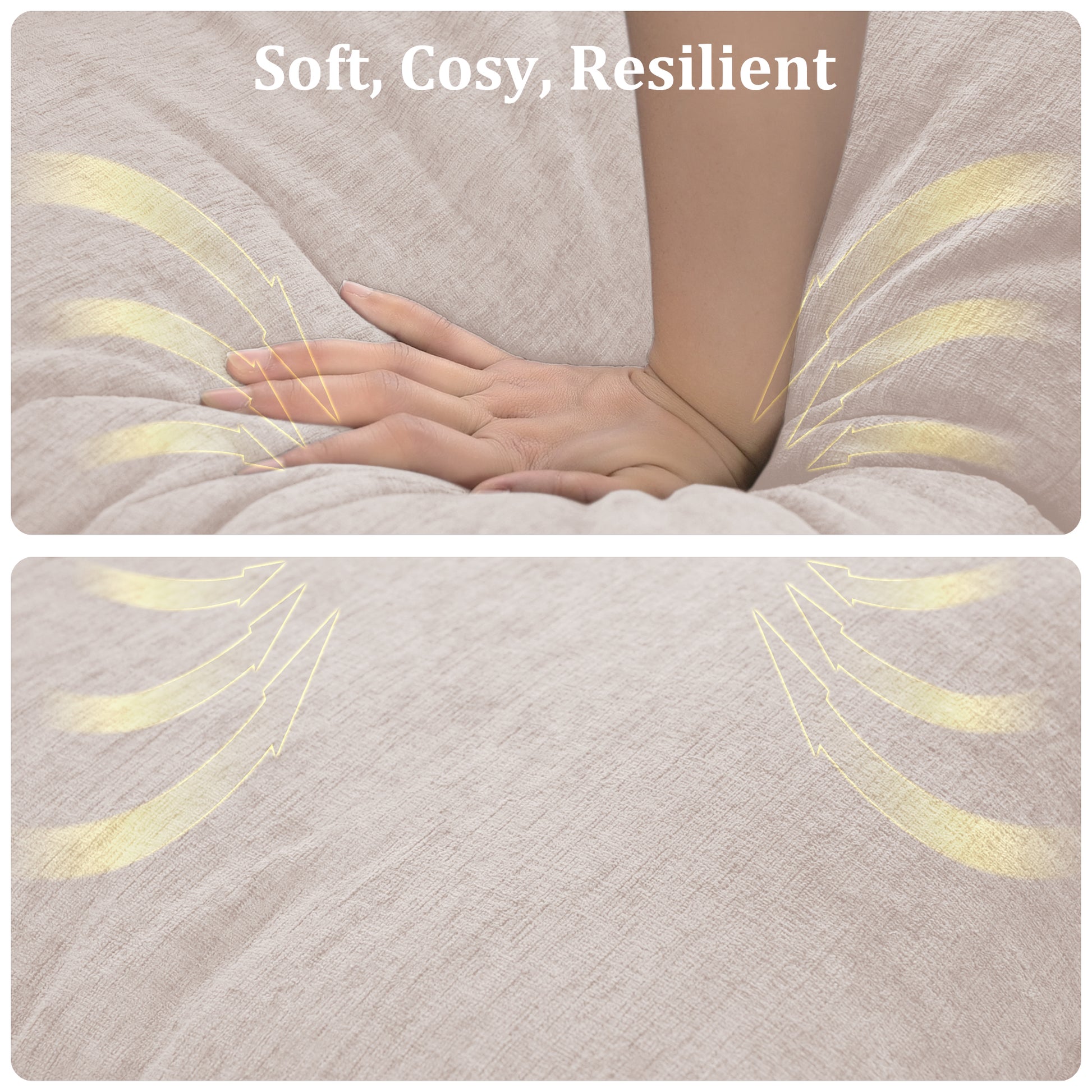 114.5"Modern Modular L Shaped Chenille Sofa Couch Reversible Ottoman With Storage Removable And Washable Cushions Sofa With Usb Ports & Cup Holder For Living Room Beige Modern Foam Chenille