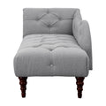 1Pc Modern Traditional Chaise Button Tufted Detail Dove Gray Upholstery Style Comfort Living Room Furniture Espresso Finish Legs Gray Primary Living Space Modern,Traditional Solid Wood