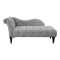 1Pc Modern Traditional Chaise Button Tufted Detail Dove Gray Upholstery Style Comfort Living Room Furniture Espresso Finish Legs Gray Primary Living Space Modern,Traditional Solid Wood