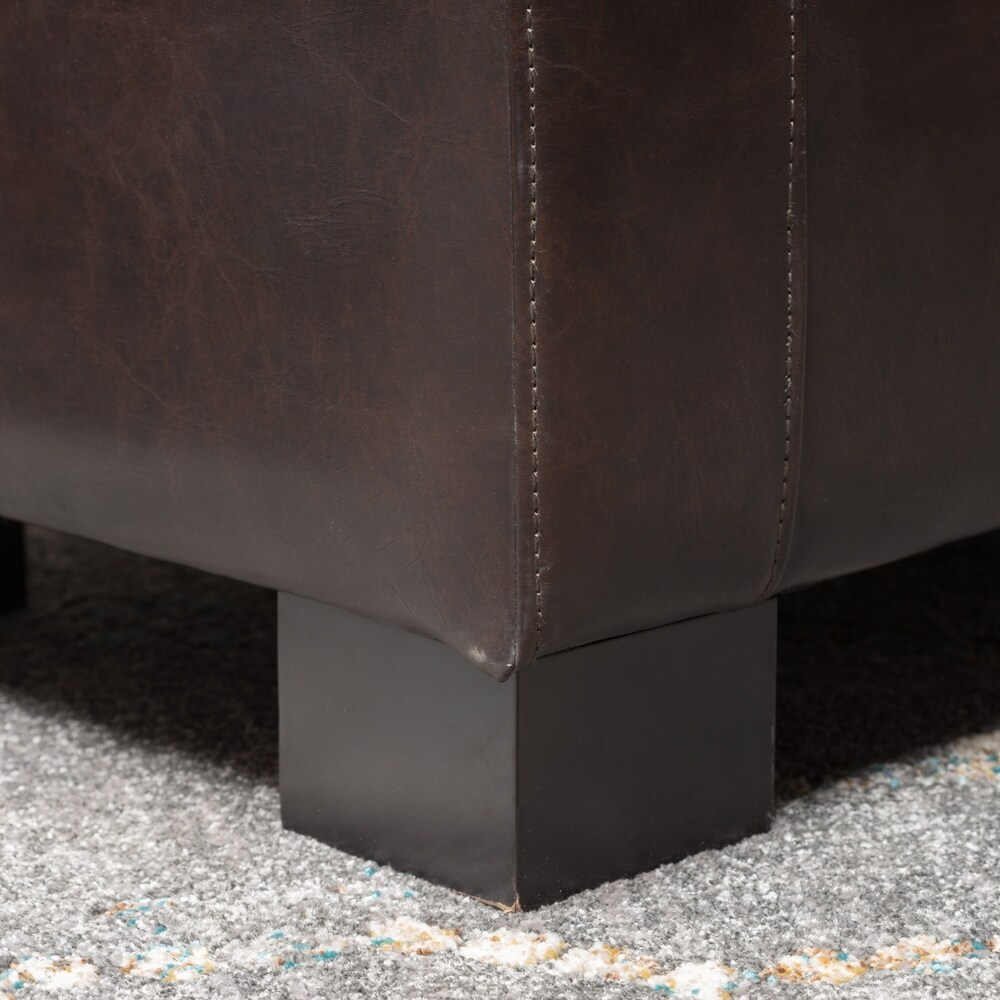Guernsey Ottoman Brown Pu