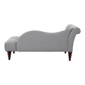 1Pc Modern Traditional Chaise Button Tufted Detail Dove Gray Upholstery Style Comfort Living Room Furniture Espresso Finish Legs Gray Primary Living Space Modern,Traditional Solid Wood