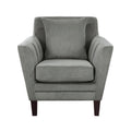 Stylish Home Accent Chair Gray Velvet Upholstery Matching Pillow Solid Wood Furniture Living Room 1Pc Gray Primary Living Space Modern Solid Wood