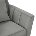 Stylish Home Accent Chair Gray Velvet Upholstery Matching Pillow Solid Wood Furniture Living Room 1Pc Gray Primary Living Space Modern Solid Wood