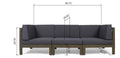 Brava X Back 3 Seater Outdoor Sectional Sofa Set, Dark Gray Dark Grey Acacia Wood