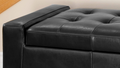 Guernsey Ottoman Black Leather