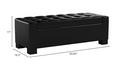 Guernsey Ottoman Black Leather