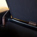 Guernsey Ottoman Black Leather