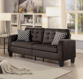 Chocolate Brown Contemporary Sofa 1Pc Tufted Detail Textured Fabric Upholstered 2 Pillows Solid Wood Living Room Furniture Chocolate Wood Primary Living Space Contemporary Solid Wood