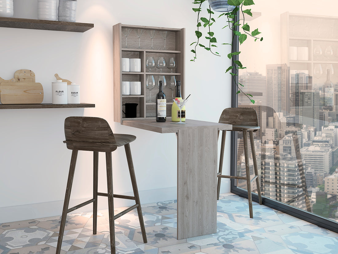 Dalton Foldable Table With Base And Shelves Light Gray Folding Primary Living Space Freestanding Pine Open Storage Kitchen & Dining Tables Pine Engineered Wood