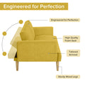 Multi Functional Futon Sofa Bed :Tapered Wood Legs Ideal For Small Living Rooms Multi Color Fabric Options Easily Converts To Single Bed, Yellow Yellow Velvet Wood Primary Living Space Medium Soft Mid Century Modern Square Arms Memory Foam Snowflake