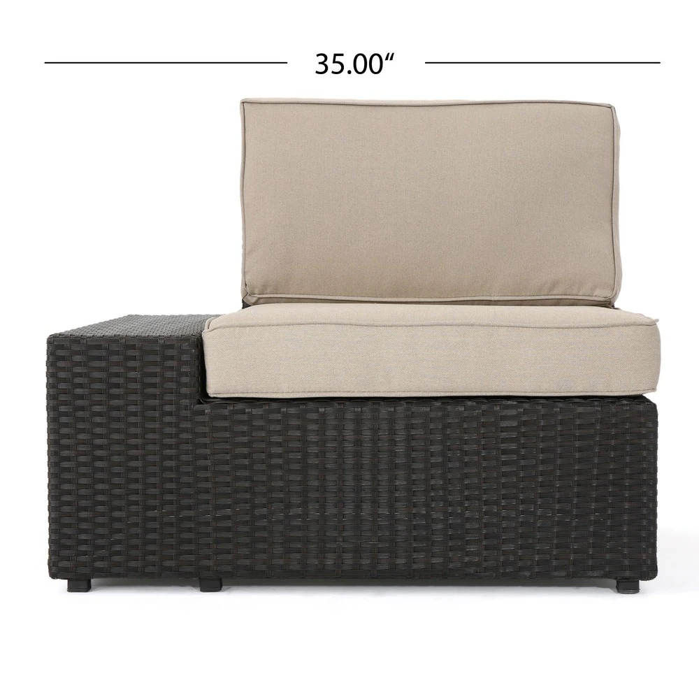 Santa Cruz Outdoor 8 Piece Sectional Set Yes Dark Brown Garden & Outdoor Sectional Seating Groups Pe Rattan Iron Waterproof Fabric