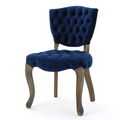 Kd Tufted Chair Wthr Navy Blue Wood Fabric