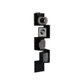 Rosset Corner Shelf, Modern Full Wall Design With Multiple Shelving Black Primary Living Space Modern Mdf Engineered Wood