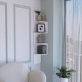 Rosset Corner Shelf, Modern Full Wall Design With Multiple Shelving White Kitchen Wall Mounted Modern Mdf Engineered Wood