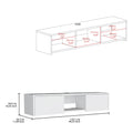 Glen Floating Tv Stand With Side Doors And Central Media Shelf White Primary Living Space 50 59 Inches Modern Mdf Engineered Wood