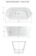 67'' Acrylic Freestanding Bathtub, Modern & Contemporary Design Soaking Tub With Brushed Nickel Pop Up Drain And Minimalist Design Overflow, 02136 Bn Glossy White Oval Bathroom Freestanding Tubs Polished 61 69 In Contemporary Soaking Center Acrylic