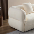 White Sectional Sofa, Durable Fabric, Solid Wood Frame, High Density Sponge Filler White Fabric 4 Seat