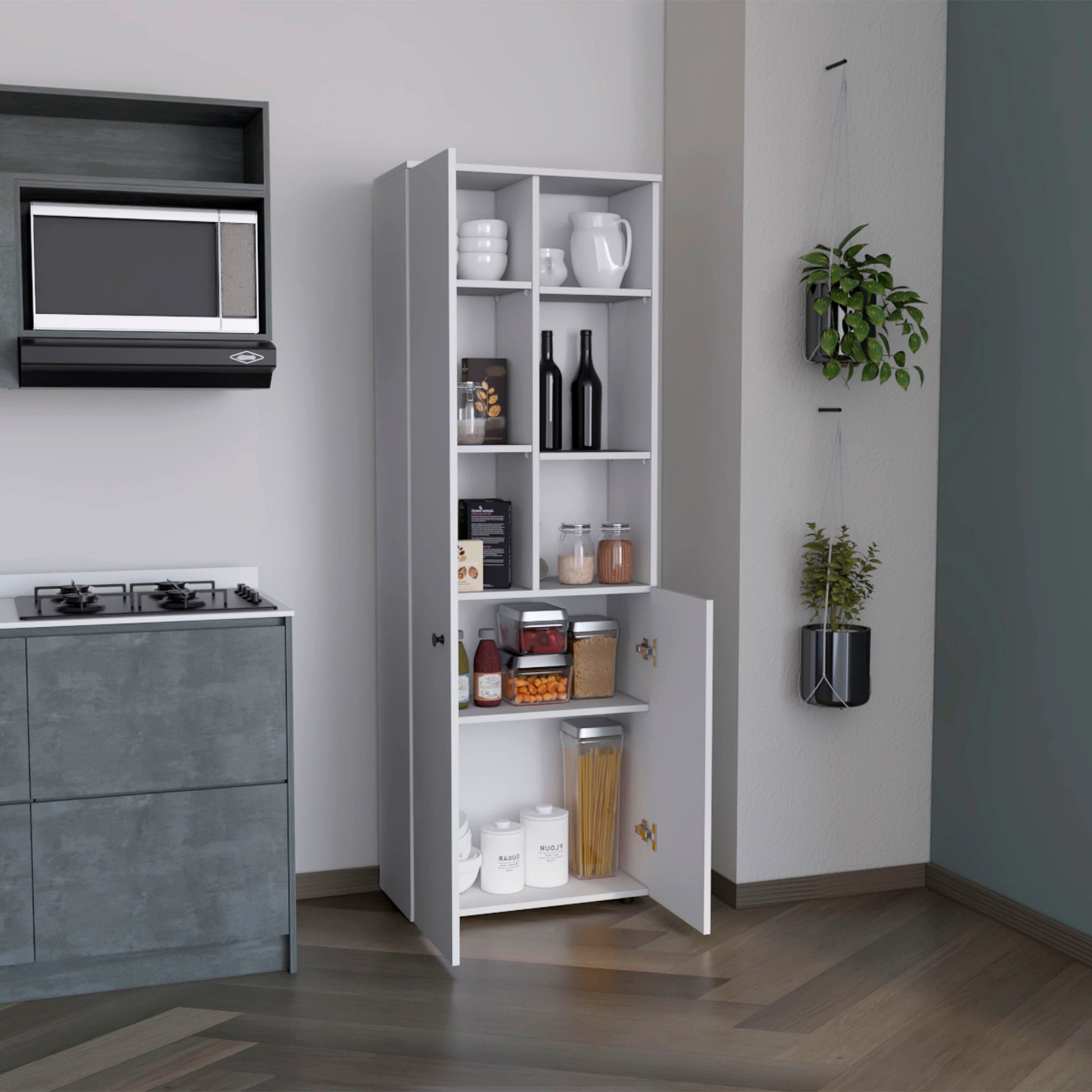 White 2 Door Kitchen Cabinet White White Kitchen Shelves Included Wood