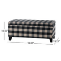 Storage Ottoman Black Fabric