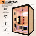 Luxury Double Sauna Room Black Natural Wood Paper Glass