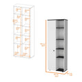 White And Black 1 Door Multistorage Kitchen Pantry White Black Kitchen Shelves Included Wood