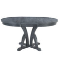5 Piece Farmhouse Round Pedestal Extending Dining Table Set Extendable Kitchen Table Set With 15.8