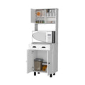 White 1 Drawer Kitchen Pantry White White Kitchen Shelves Included Wood