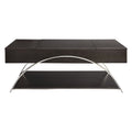 Modern Living Room Furniture 1Pc Lift Top Coffee Table With Display Shelf Espresso Finish Wood Chrome Metal Finish Unique Style Cocktail Table Espresso Primary Living Space Modern Coffee & End Tables Rectangular Wood Stainless Steel