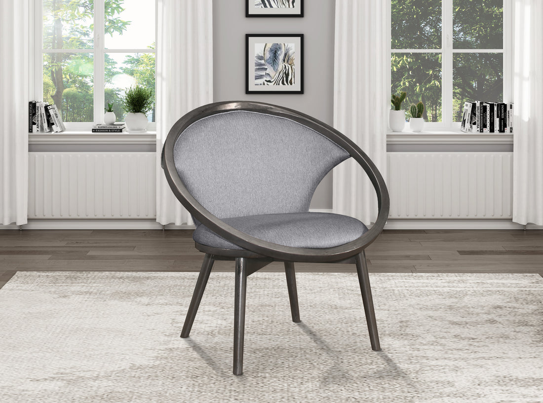 Mid Century Design Solid Rubberwood Unique Accent Chair 1Pc Gray Fabric Upholstered Modern Home Furniture Dark Charcoal Finish Frame Gray Primary Living Space Mid Century Modern Solid Wood