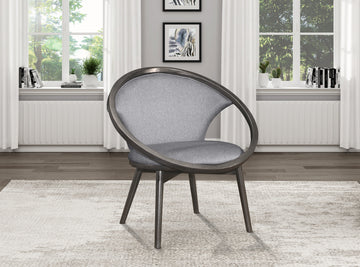 Mid Century Design Solid Rubberwood Unique Accent Chair 1Pc Gray Fabric Upholstered Modern Home Furniture Dark Charcoal Finish Frame Gray Primary Living Space Mid Century Modern Solid Wood