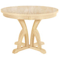 5 Piece Farmhouse Round Pedestal Extending Dining Table Set Extendable Kitchen Table Set With 15.8